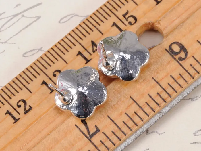 Swarovski Crystal Element Silver Violet Purple Floral Flower Stud Earrings Alilang Earrings