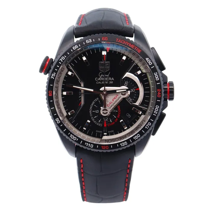 Tag Heuer Carrera 43mm Black Dial Watch Ref CAV5185FC6257 Happy Jewelers Watches Tag Heuer Carrera 43mm Black Dial Watch Ref CAV5185FC6257 Happy Jewelers Watches