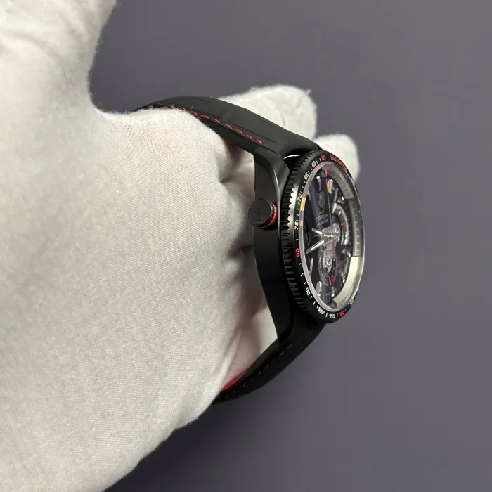 Tag Heuer Carrera 43mm Black Dial Watch Ref CAV5185FC6257 Happy Jewelers Watches Tag Heuer Carrera 43mm Black Dial Watch Ref CAV5185FC6257 Happy Jewelers Watches