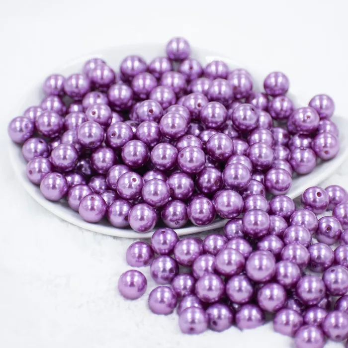 The BumbleBead Company Earrings 12mm Lilac Purple Faux Pearl Acrylic Bubblegum Beads 20 Count The BumbleBead Company Earrings 12mm Lilac Purple Faux Pearl Acrylic Bubblegum Beads 20 Count