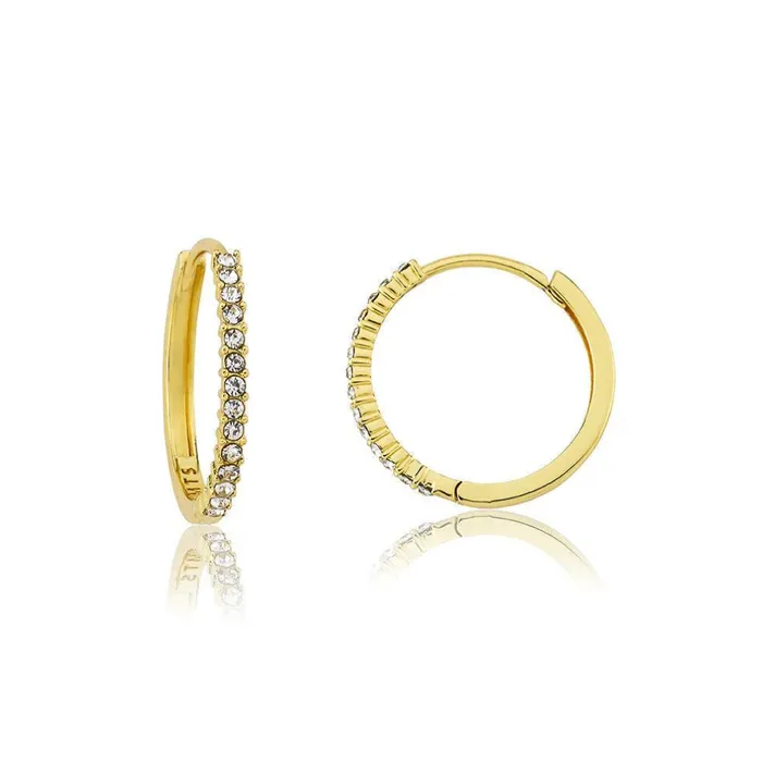 Twin Stars Earrings Twin Stars Quarter Size Crystal Hoop Earring ER6943B Twin Stars Earrings Twin Stars Quarter Size Crystal Hoop Earring ER6943B