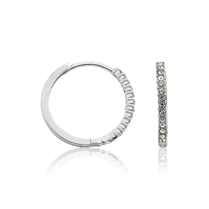 Twin Stars Earrings Twin Stars Quarter Size Crystal Hoop Earring ER6943B Twin Stars Earrings Twin Stars Quarter Size Crystal Hoop Earring ER6943B