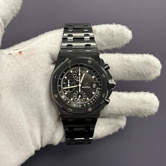 Watches Audemars Piguet Royal Oak 42mm Black Dial Watch Ref 26238CEOO1300CE01 Happy Jewelers Watches Audemars Piguet Royal Oak 42mm Black Dial Watch Ref 26238CEOO1300CE01 Happy Jewelers