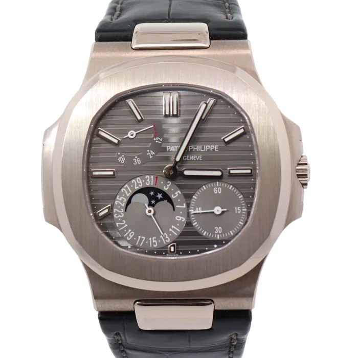 Watches Happy Jewelers Patek Philippe Moon Phases White Gold 40mm Gray Chronograph Dial Watch Reference 5712G001 Watches Happy Jewelers Patek Philippe Moon Phases White Gold 40mm Gray Chronograph Dial Watch Reference 5712G001