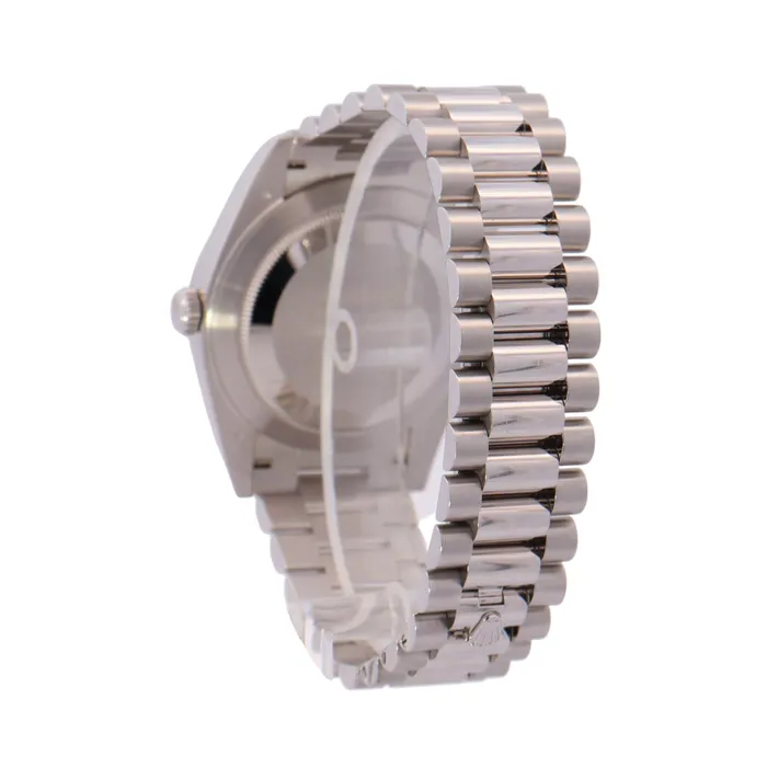 Watches Happy Jewelers Rolex Day Date Platinum 40mm Factory Meteorite Diamond Baguette Dial Watch Reference 228206