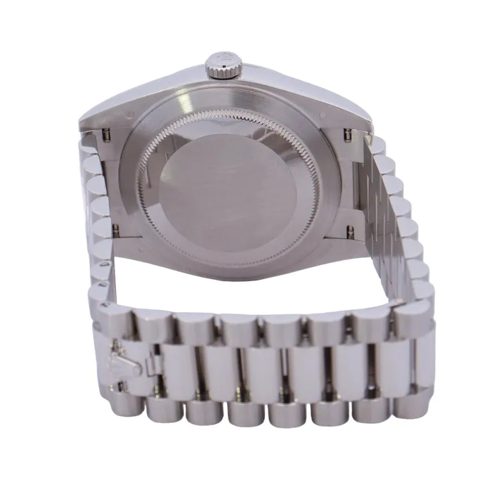 Watches Happy Jewelers Rolex Day Date Platinum 40mm Factory Meteorite Diamond Baguette Dial Watch Reference 228206