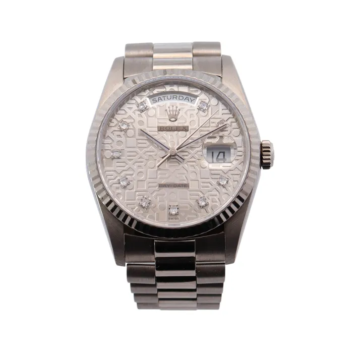 Watches Rolex DayDate 36mm Silver Dial Watch Ref 18239 Happy Jewelers