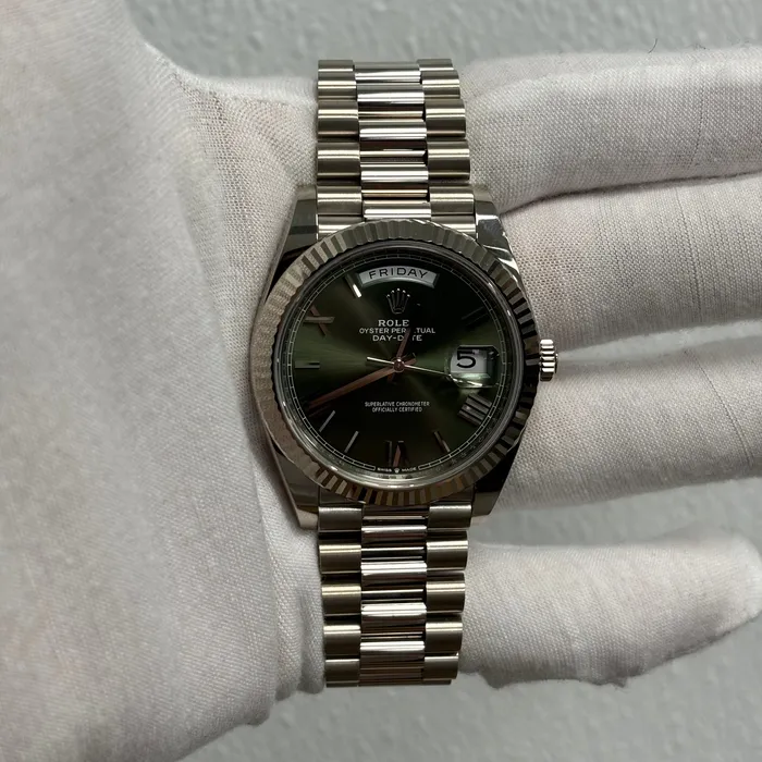 Watches Rolex DayDate 40mm Olive Dial Watch Ref 228239 Happy Jewelers