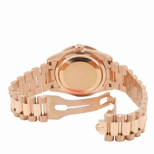 Watches Rolex DayDate Rose Gold 36mm MOP Diamond Dial Watch Reference 118205 Happy Jewelers