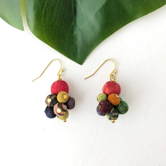 WorldFinds Earrings Kantha Drop Earrings
