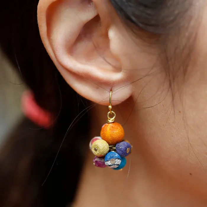 WorldFinds Earrings Kantha Drop Earrings