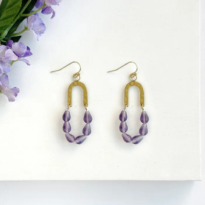 WorldFinds Seascape Drop Earrings Iris Earrings