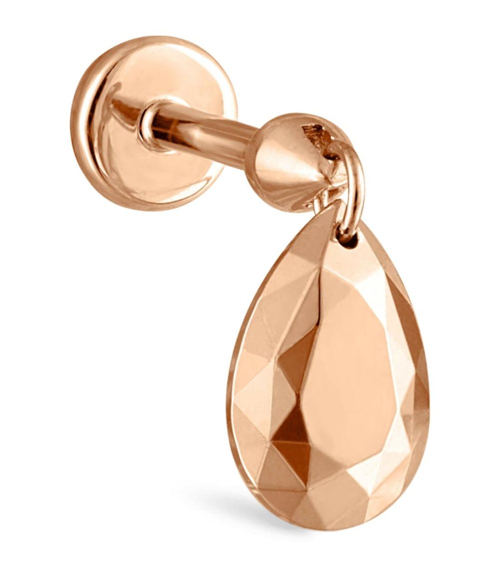 Faceted Pear Threaded Charm Earring (6.5Mm)  |  Fine Charms Fine Charms Fine Charms