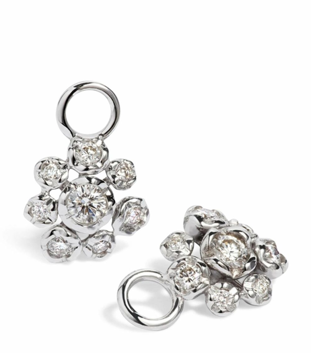 Large White Gold And Diamond Whoopsie Daisy Earring Drops  |  Fine Charms Fine Charms Fine Charms