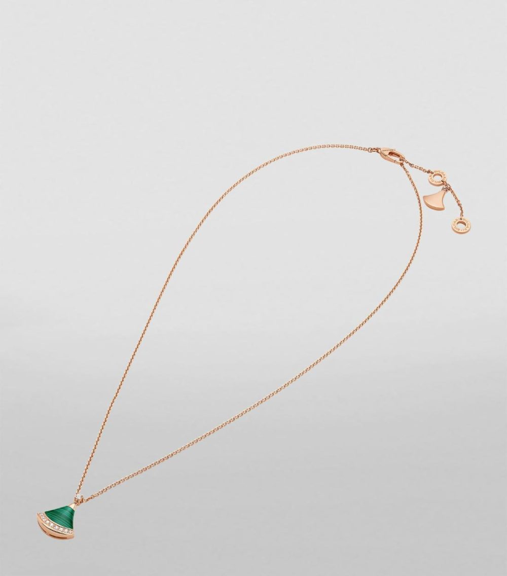 Rose Gold, Diamond And Malachite Divas' Dream Necklace  |  Fine Necklaces Fine-Jewellery Fine Necklaces