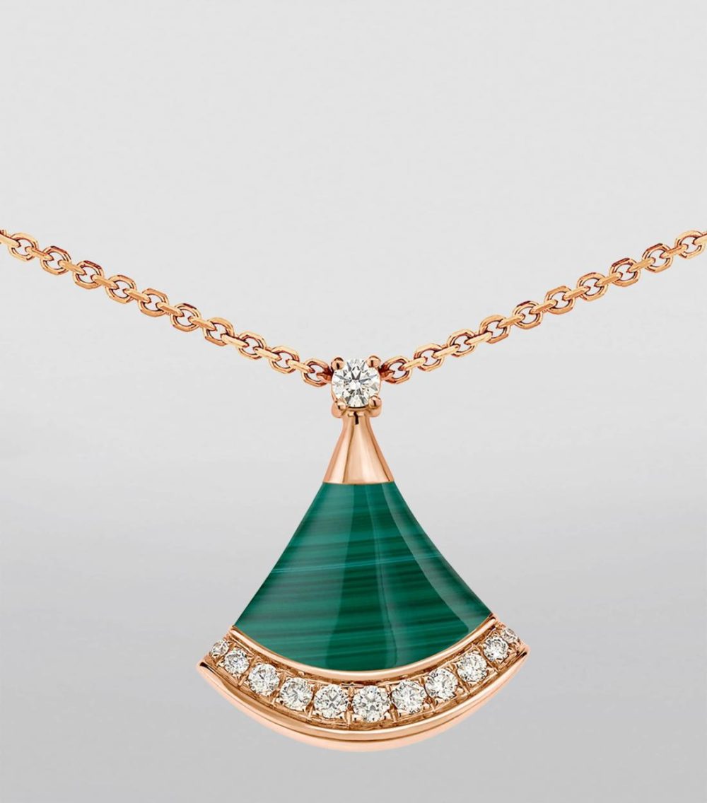 Rose Gold, Diamond And Malachite Divas' Dream Necklace  |  Fine Necklaces Fine-Jewellery Fine Necklaces