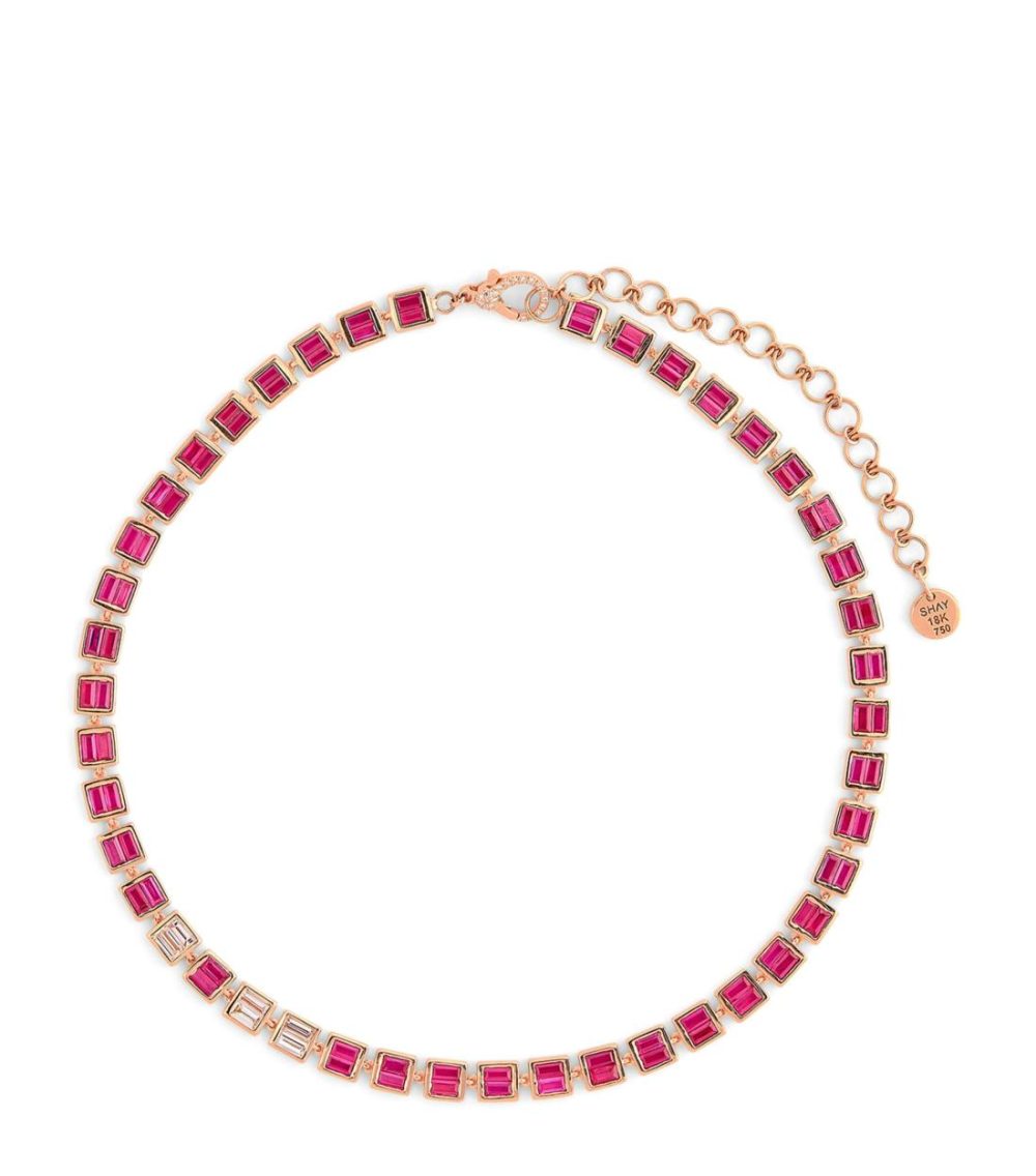 Rose Gold, Diamond And Ruby Necklace  |  Fine Necklaces Fine Necklaces Fine Necklaces