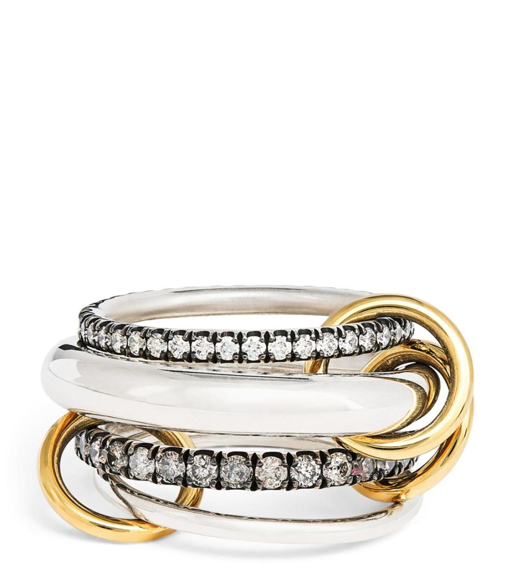 Sterling Silver, Yellow Gold And Diamond Cassini Ring  |  Fine Rings Fine Rings Fine Rings