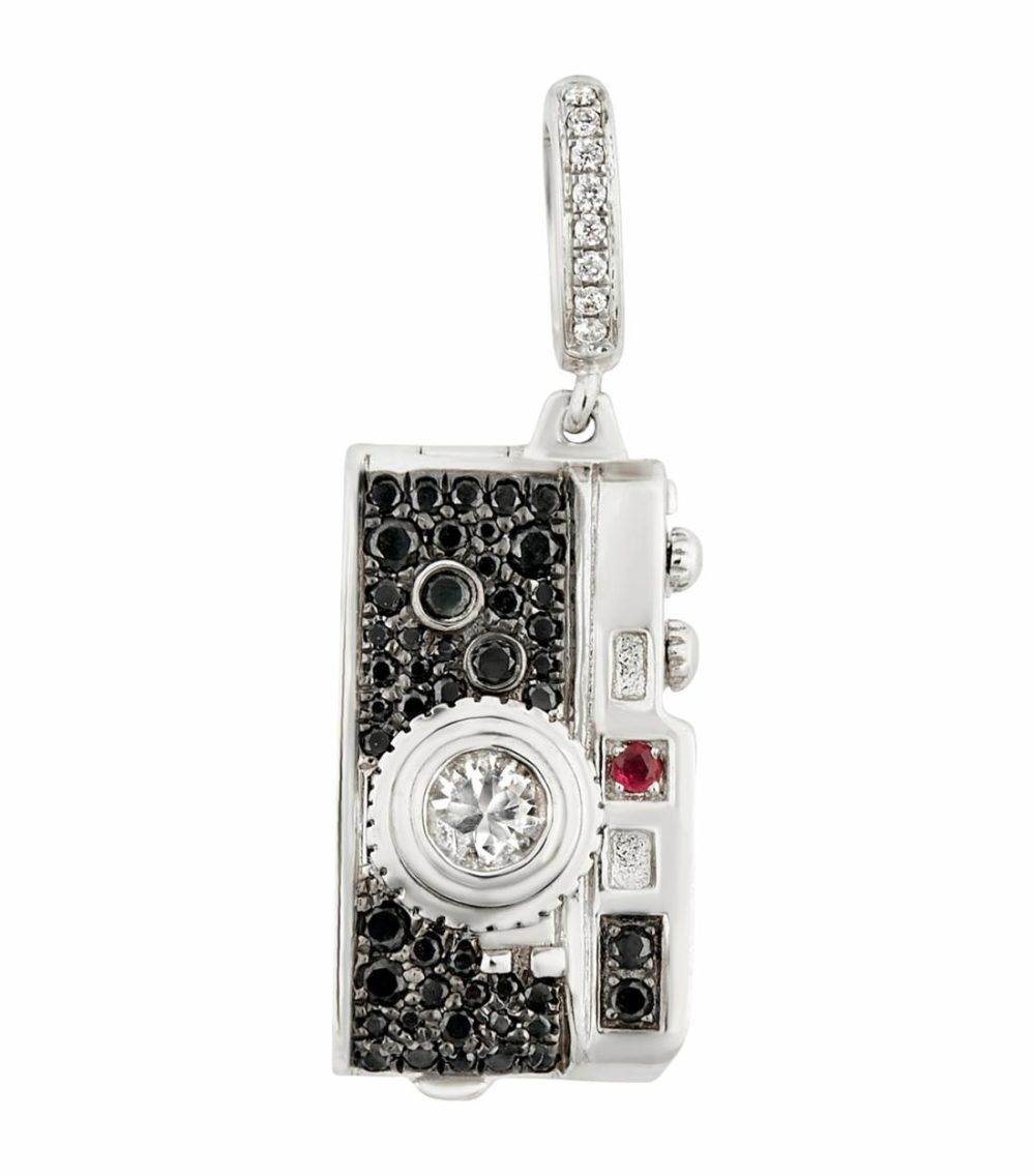 White Gold And Diamond Mythology Camera Charm  |  Fine Charms Fine Charms Fine Charms