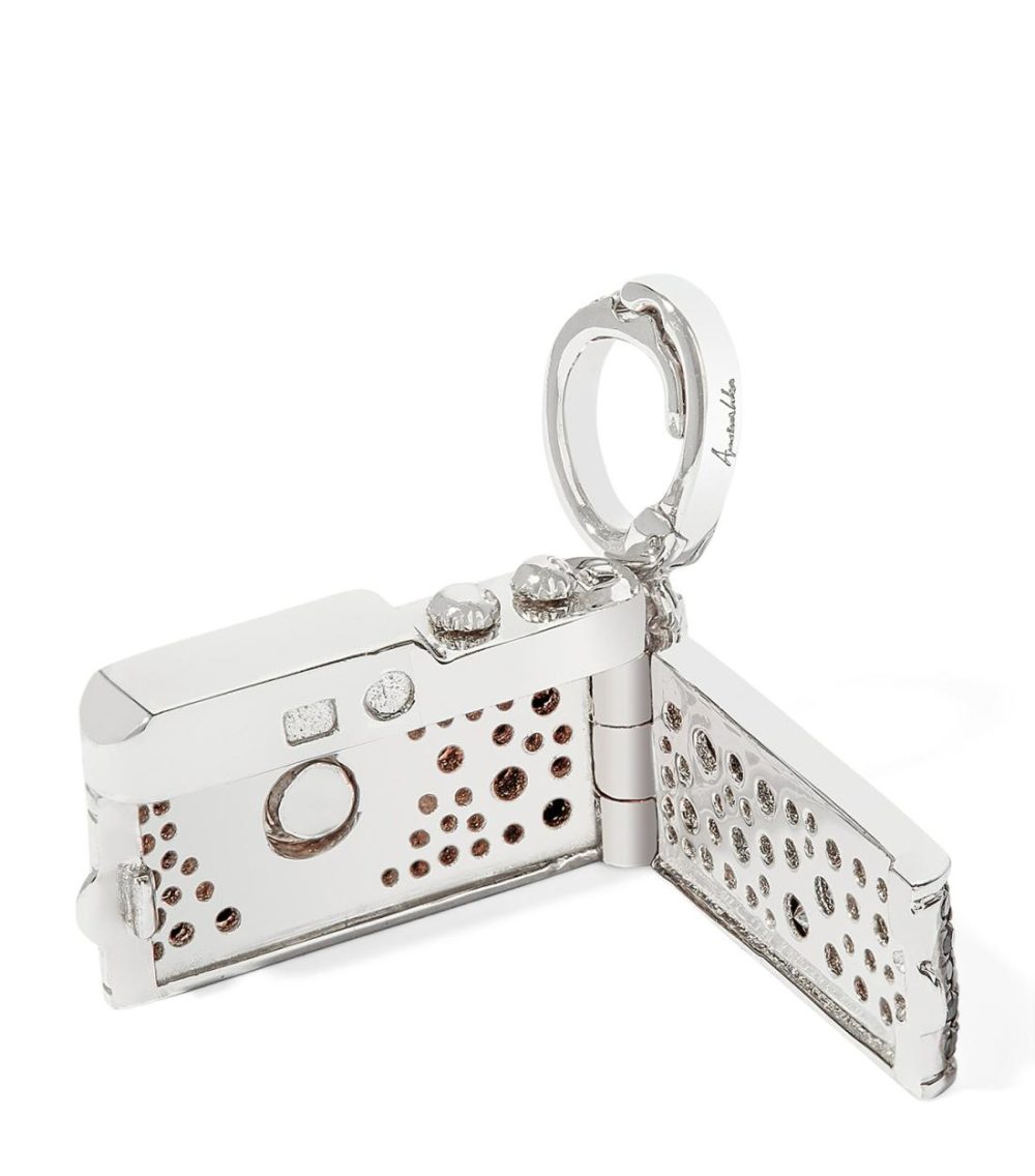 White Gold And Diamond Mythology Camera Charm  |  Fine Charms Fine Charms Fine Charms