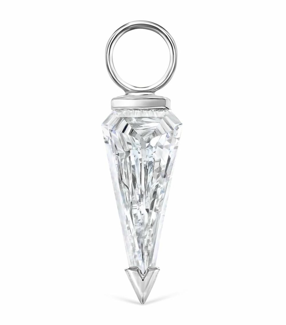 White Gold Silhouette Diamond Charm (8Mm)  |  Fine Charms Fine Charms Fine Charms