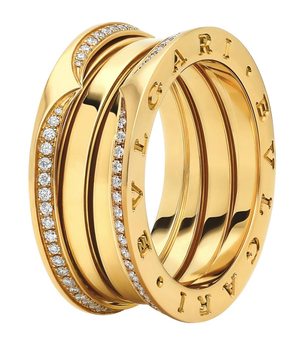 Yellow Gold And Diamond B.Zero1 Three-Band Ring  |  Fine Rings Fine Rings Fine Rings