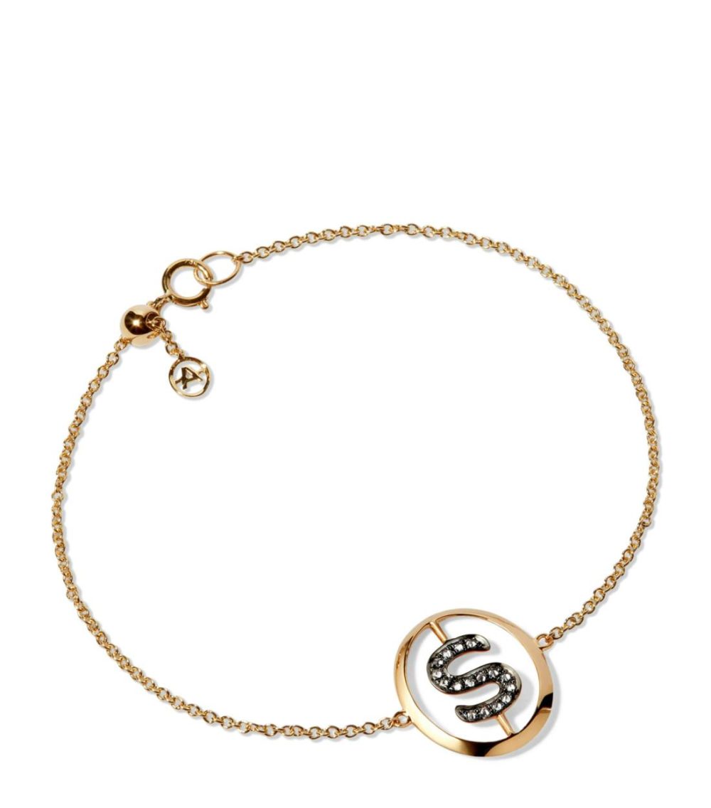 Yellow Gold And Diamond Initial S Bracelet  |  Fine Bracelets Fine Bracelets Fine Bracelets