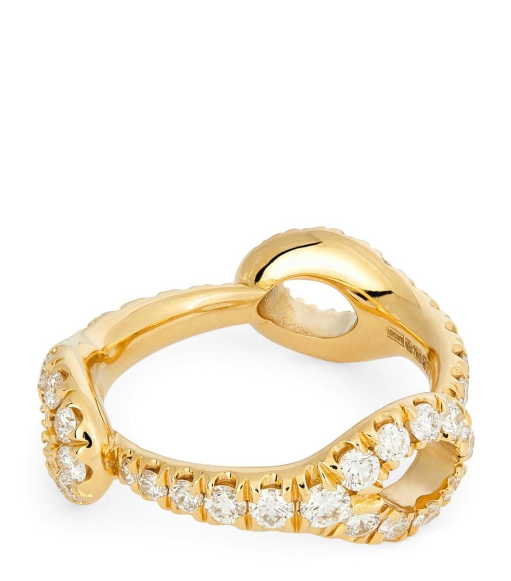 Yellow Gold And Diamond Medium Lola Needle Ring  |  Fine Rings Fine Rings Fine Rings