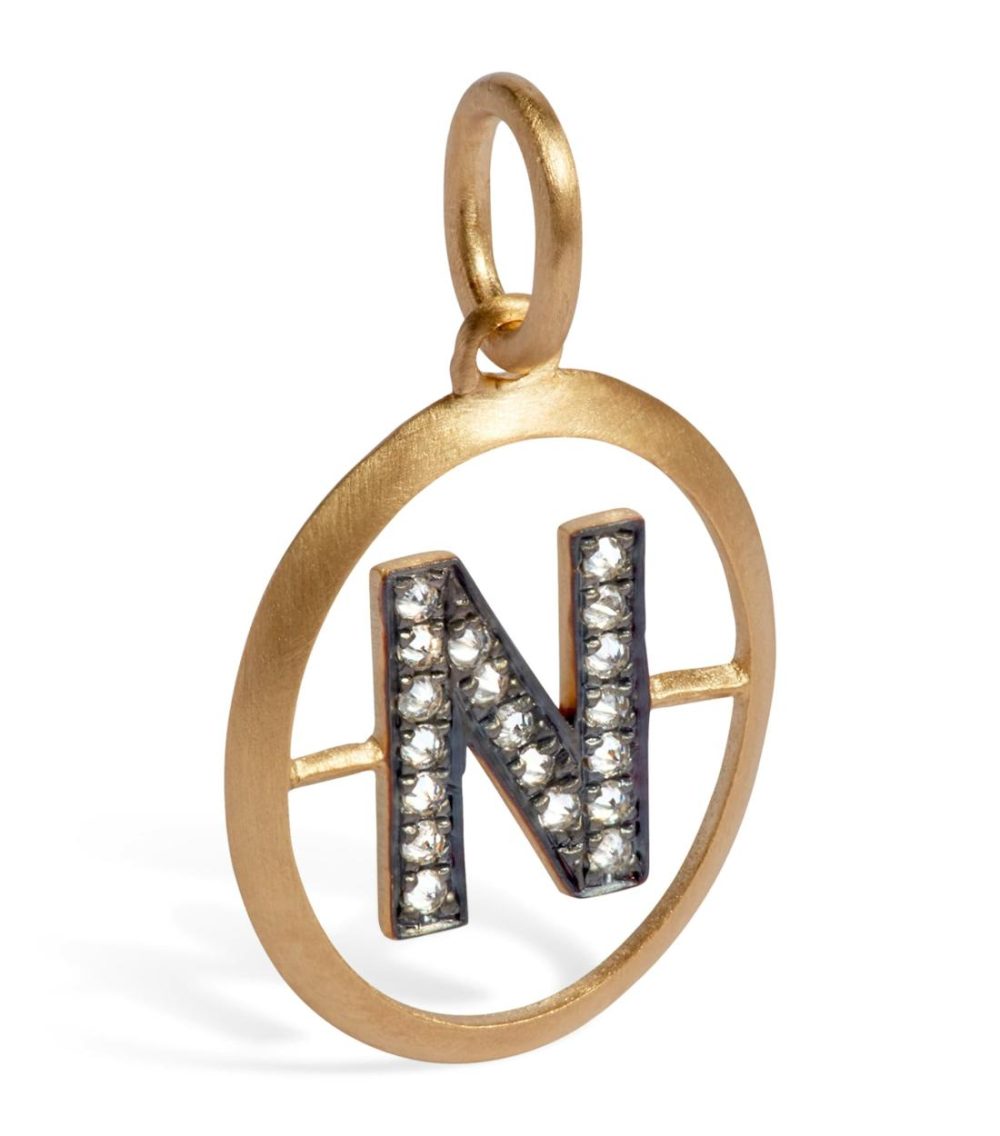 Yellow Gold And Diamond N Pendant  |  Fine Charms Fine Charms Fine Charms