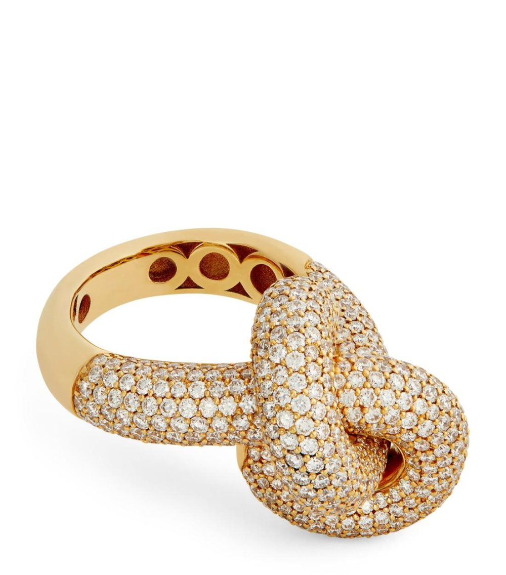 Yellow Gold And Diamond The Legacy Knot Ring (Size 55)  |  Fine Rings Fine Rings Fine Rings