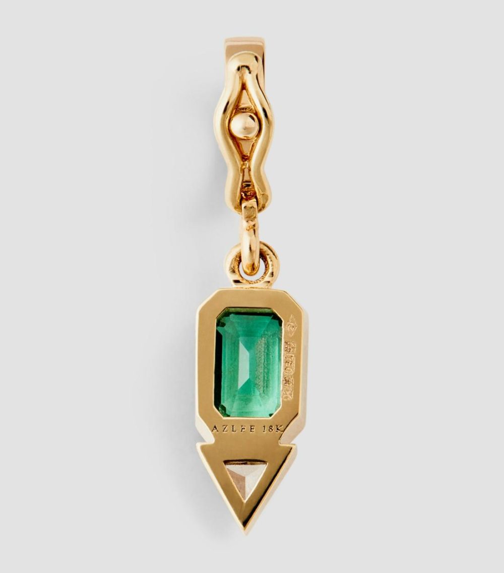 Yellow Gold, Diamond And Emerald Charm  |  Fine Charms Fine Charms Fine Charms