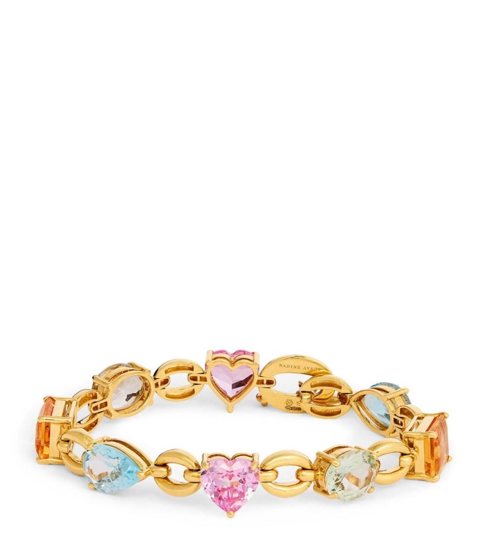 Yellow Gold, Diamond And Mixed Gemstone Catena Bracelet  |  Fine Bracelets Fine Bracelets Fine Bracelets