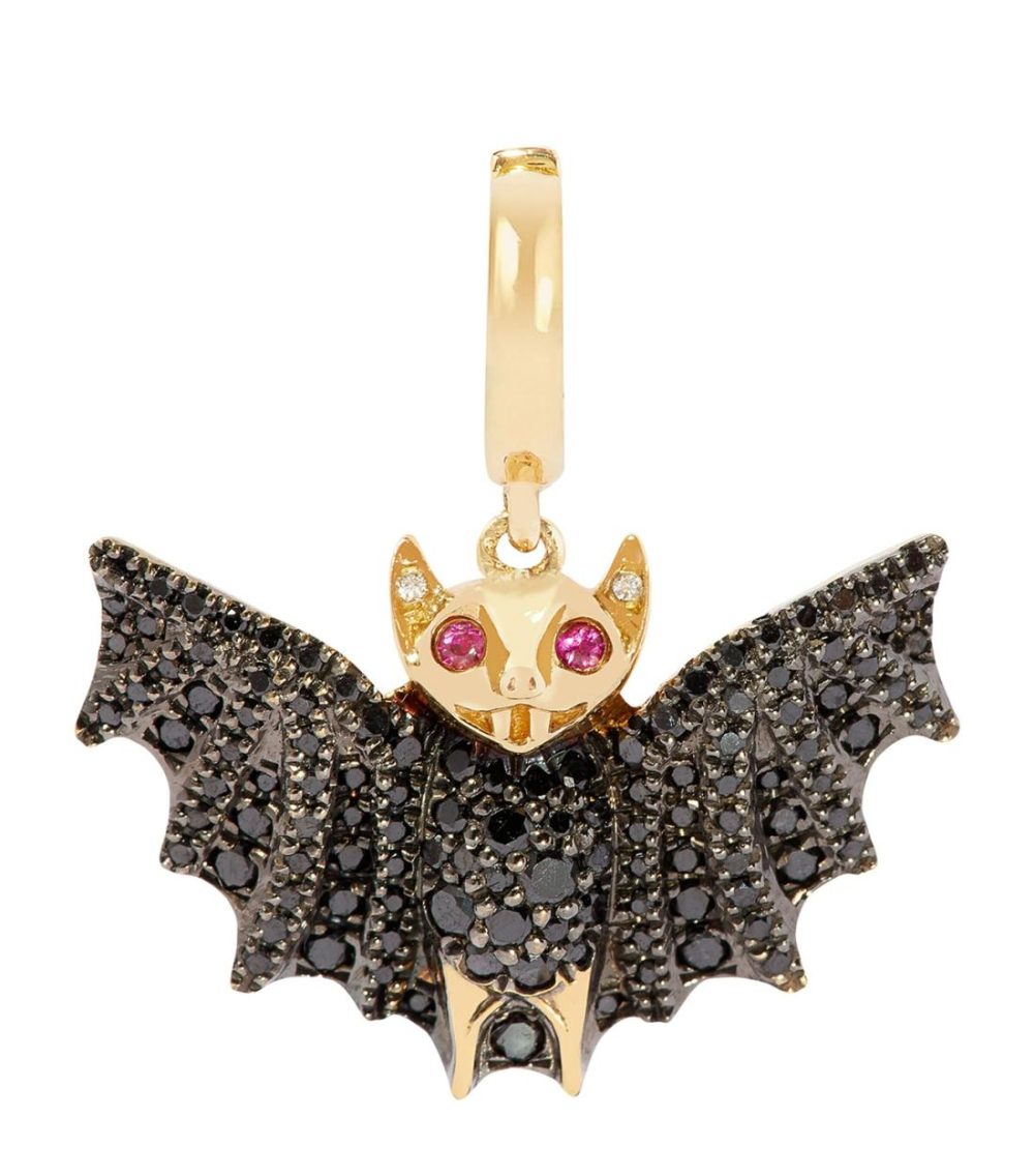 Yellow Gold, Diamond And Ruby Mythology Bat Charm  |  Fine Charms Fine Charms Fine Charms